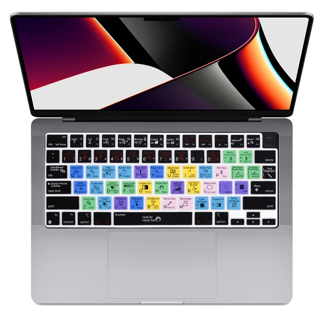 MacBook Pro Air用ステッカー付きキーボードカバー,13.6世代,A2681