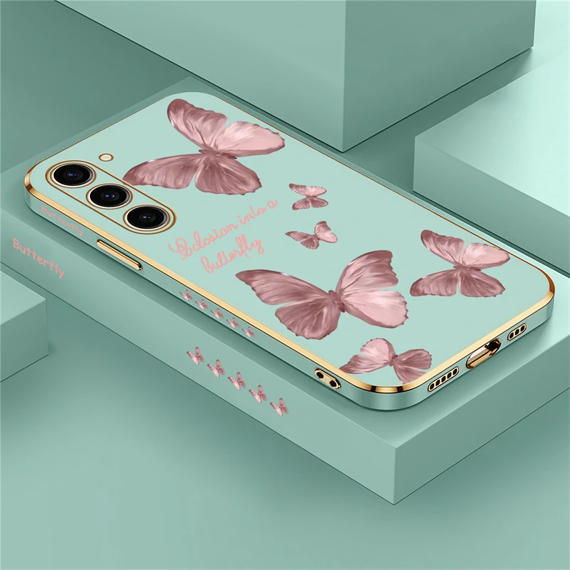 Elegant Butterfly Plating Soft Phone Case Cover