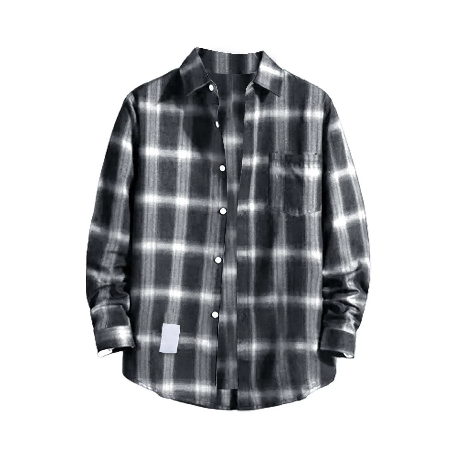 Checkered Printed Shirt Lapel With Single Breasted Chest Pocket Long Sleeved Top Men&rsquo;s Autumn Fashionable Casual Cardigan button down shirt