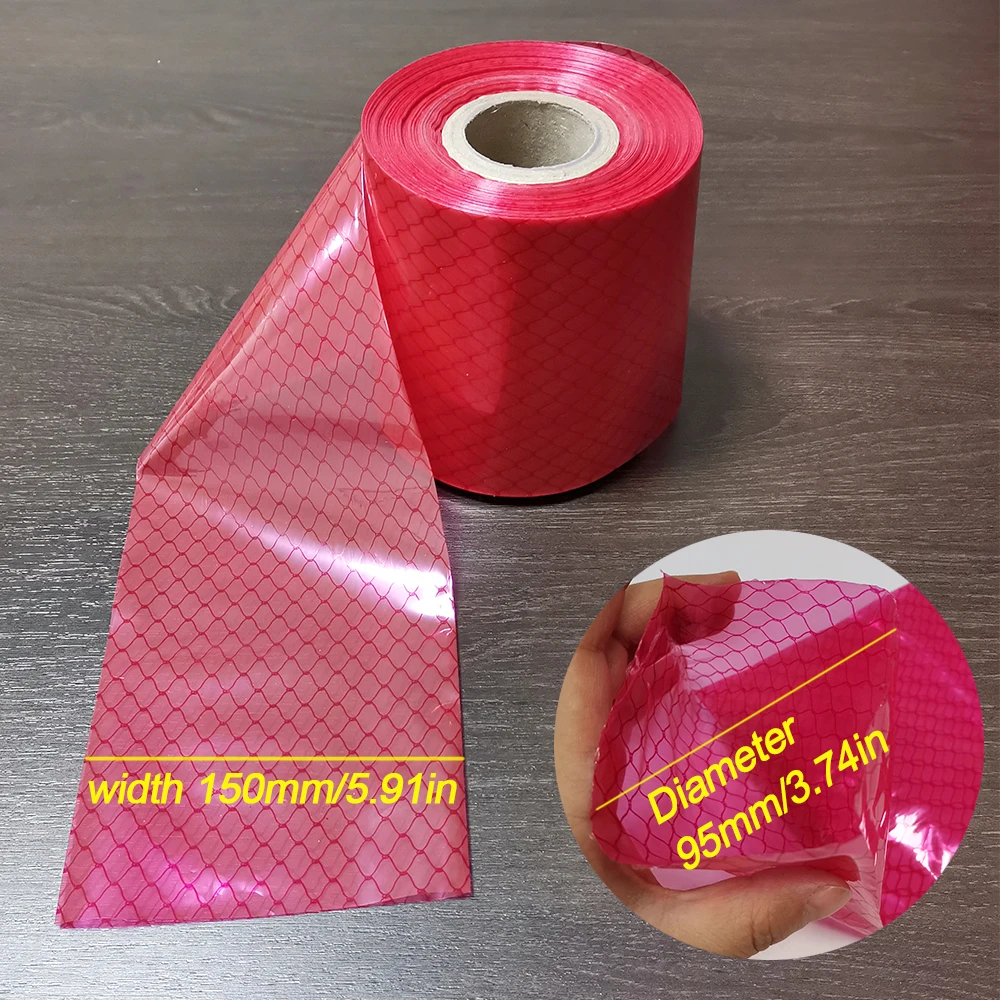 150mmx1/3M Casings for Sausages Shell Hot Dog Sausage Filling Tools Plastic Sausage Casing Decorative Pattern Red Ham Maker Tool
