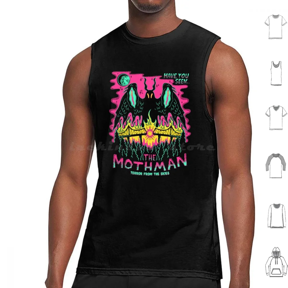The Mothman Funny Tank Tops Vest Senza Maniche The Mothman Mothman Cryptid Cryptids Cryptozoology Monster West Virginia Bigfoot