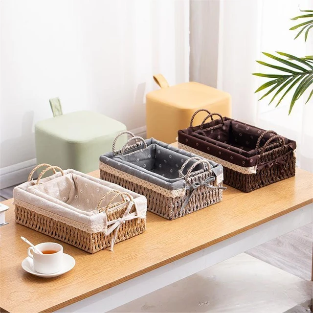 Handwoven Storage Bins Small Baskets For Organizing With Handle Decorative Storage  Baskets Dinner Baskets And Paper For Home - AliExpress