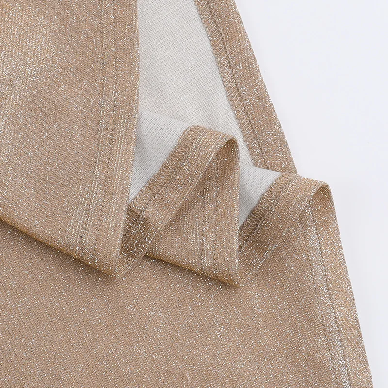 Glitter Backless Fashion Long Dress Women's Bandage Sexy Autumn Slim Sparkle Lace-Up Dress Ladies Party Dress Solid