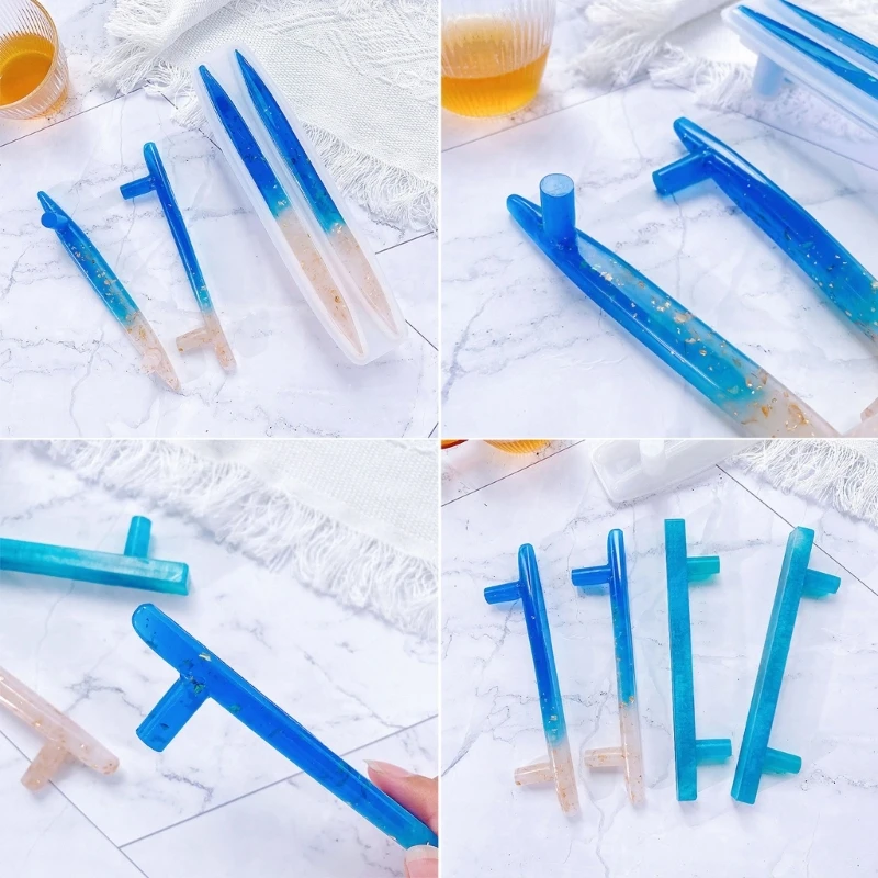

N58F форма для литья подноса с ручкой из смолы форма для эпоксидной смолы DIY подставка ручки для подноса форма для изготовления