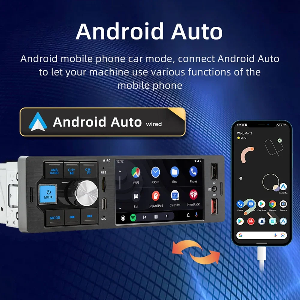 1Din MP5 Player Car Radio Universal Multimedia Video Player FM Stereo Receiver Support Bluetooth Reversing Mirror Link Autoradio