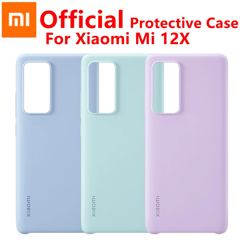 Официальный силиконовый чехол для Xiaomi Mi 12X приятный кожи мягкий клей ПУ задняя