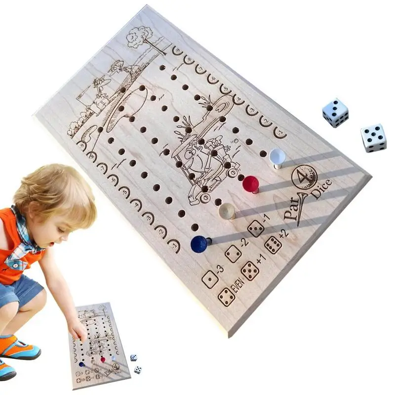 

Wooden Golf Tabletop Game Wooden Peg Board Game Toy For Toddler 2 Players Educational Gift For Men Women Kids Children