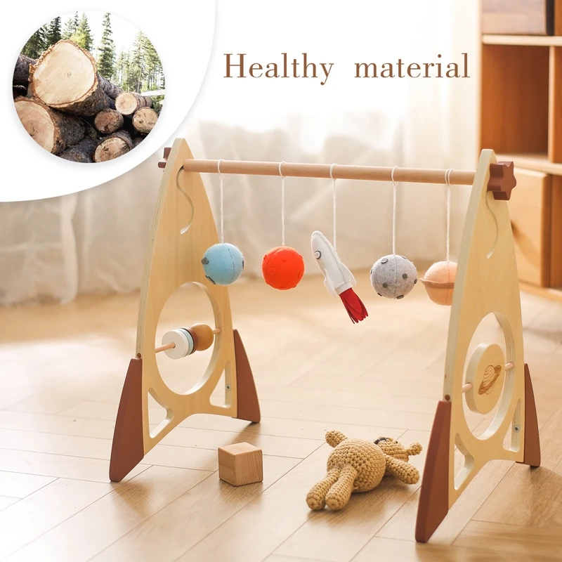 Baby Toys Baby Rattle Toys 1Set Play Gym Frame Baby Activity Wooden Fitness Frames Play Gym Mobile Baby Room Decoration Newborn Accessories Rattle Toy