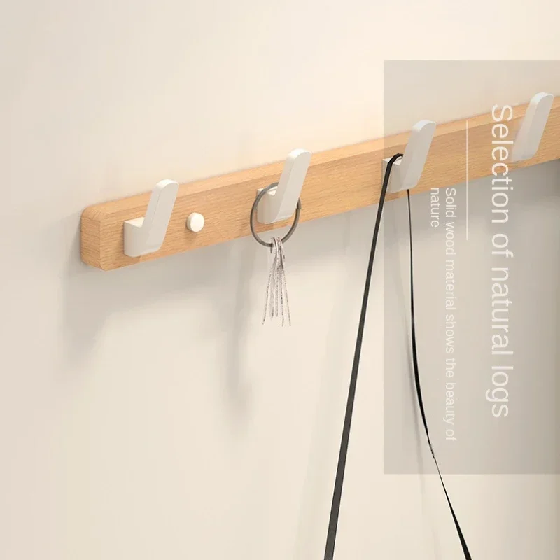 Wood Walnut clothes hanging hook,without punching wall hanging cap holder,door hanging hook key hook key holder without drilling 5