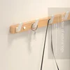 Wood Walnut clothes hanging hook,without punching wall hanging cap holder,door hanging hook key hook key holder without drilling 5