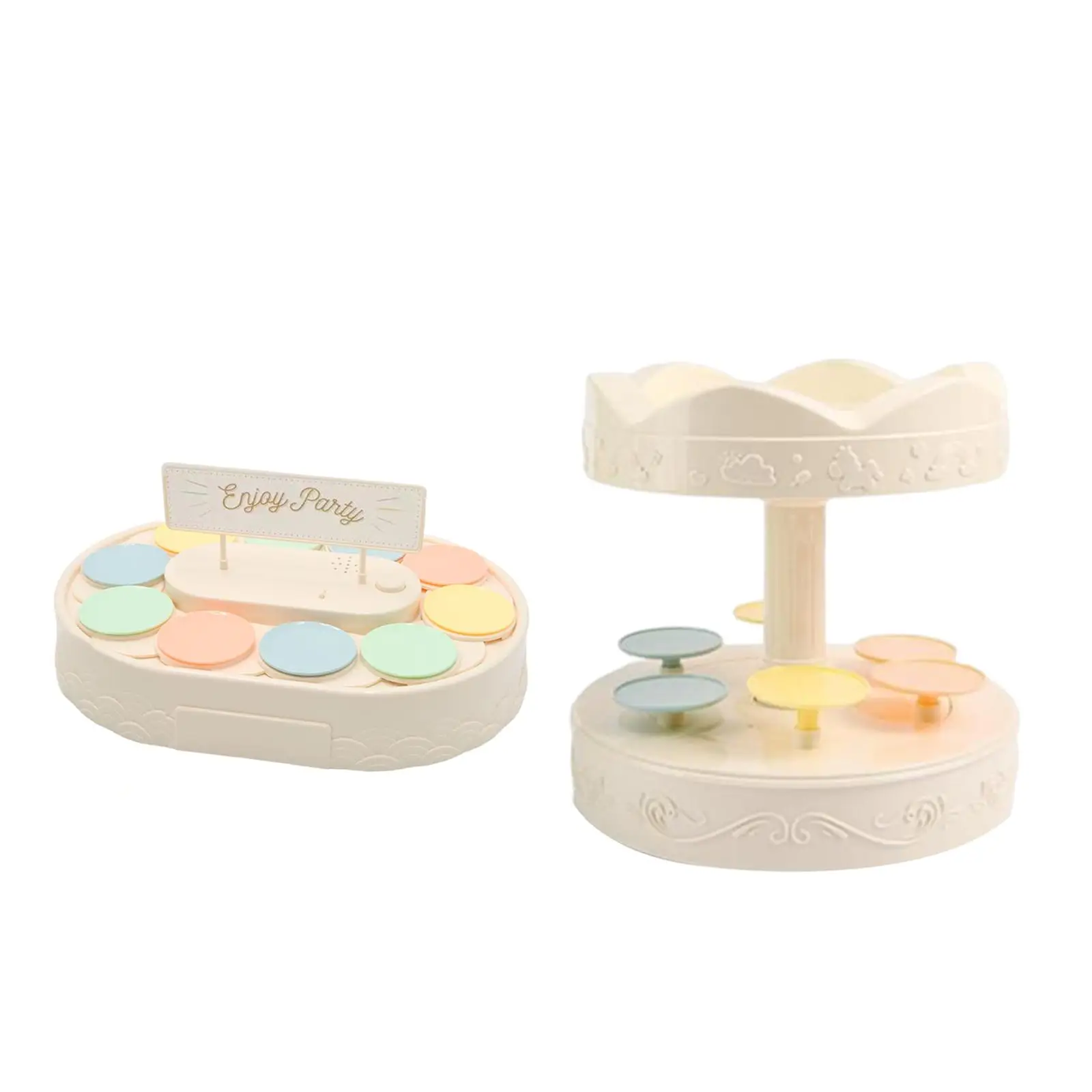 Carousel Cupcake Holder with Serving Trays Automatic Rotating for Birthday