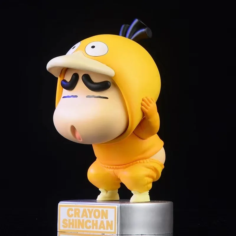 

Crayon Shin-chan Anime Figure Nohara Shinnosuke Cos Psyduck Kawaii Q Ver Statue Pvc Action Figurine Collectible Model Toy