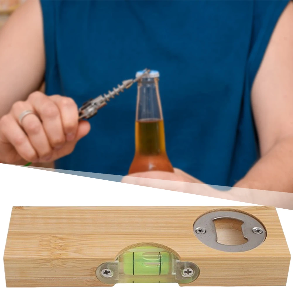 Wooden Bottle Opener Engraved Beer Bottle Openers Craft Tool Multi Purpose Can Opener Bottle Lid Grip Wrench Bottle Kitchen Tool