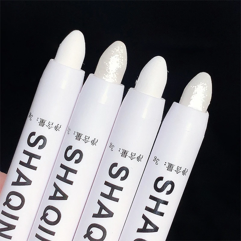White Highlighter Pen Matte Shimmer Undereye Brightening Easy-Application Highlight Stick Instant Glow makeup pen