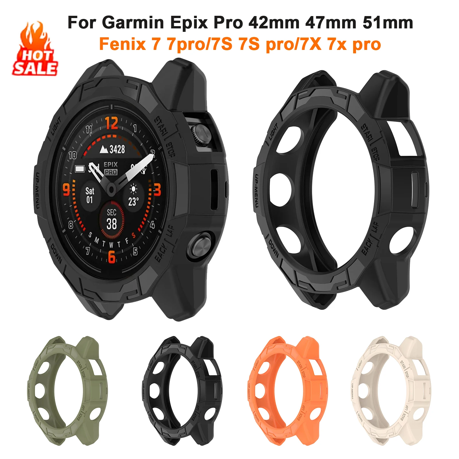 Silicone Smart Watch Screen Protector Bumper Case - Durable Accessories Cover