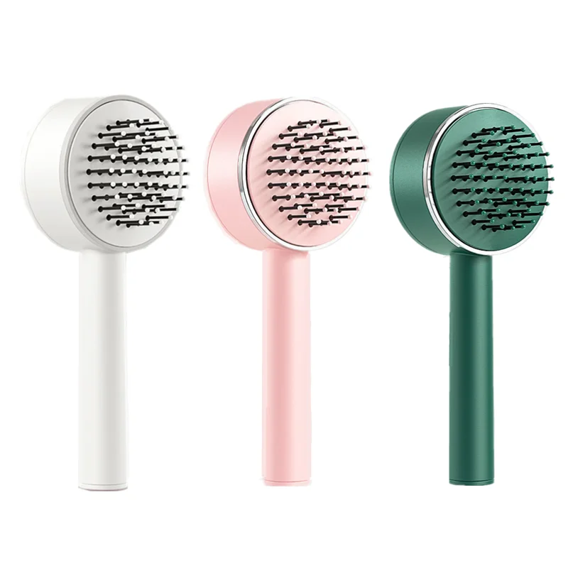 

3D Air Cushion Circular Massager Brush Portable Hairdressing Comb One-click Clean Up Hair Loss Wet or Dry Detangling Brushes