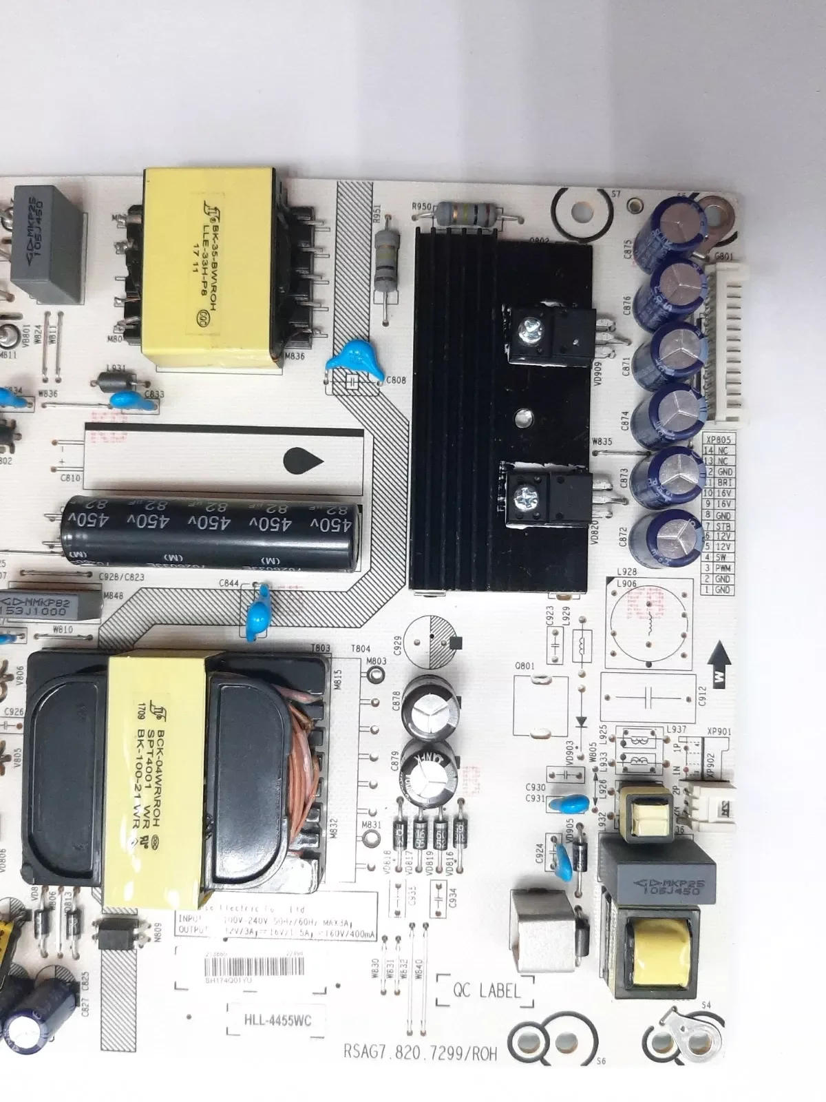 PIECES DETACHEES: Carte d'alimentation Tv Hisense H49N5705 RSAG7.820.7299/ ROH - D'occasion en très bon état