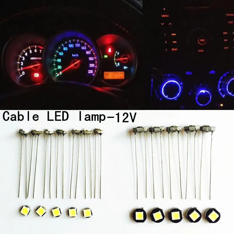 10/100Pcs T3 T4 T4.7 T5 Lde Car Dashboard Light Instrument Automobile Door Wedge Gauge Lampada Da Lettura Lampadina 12V Led Smd Car Styling