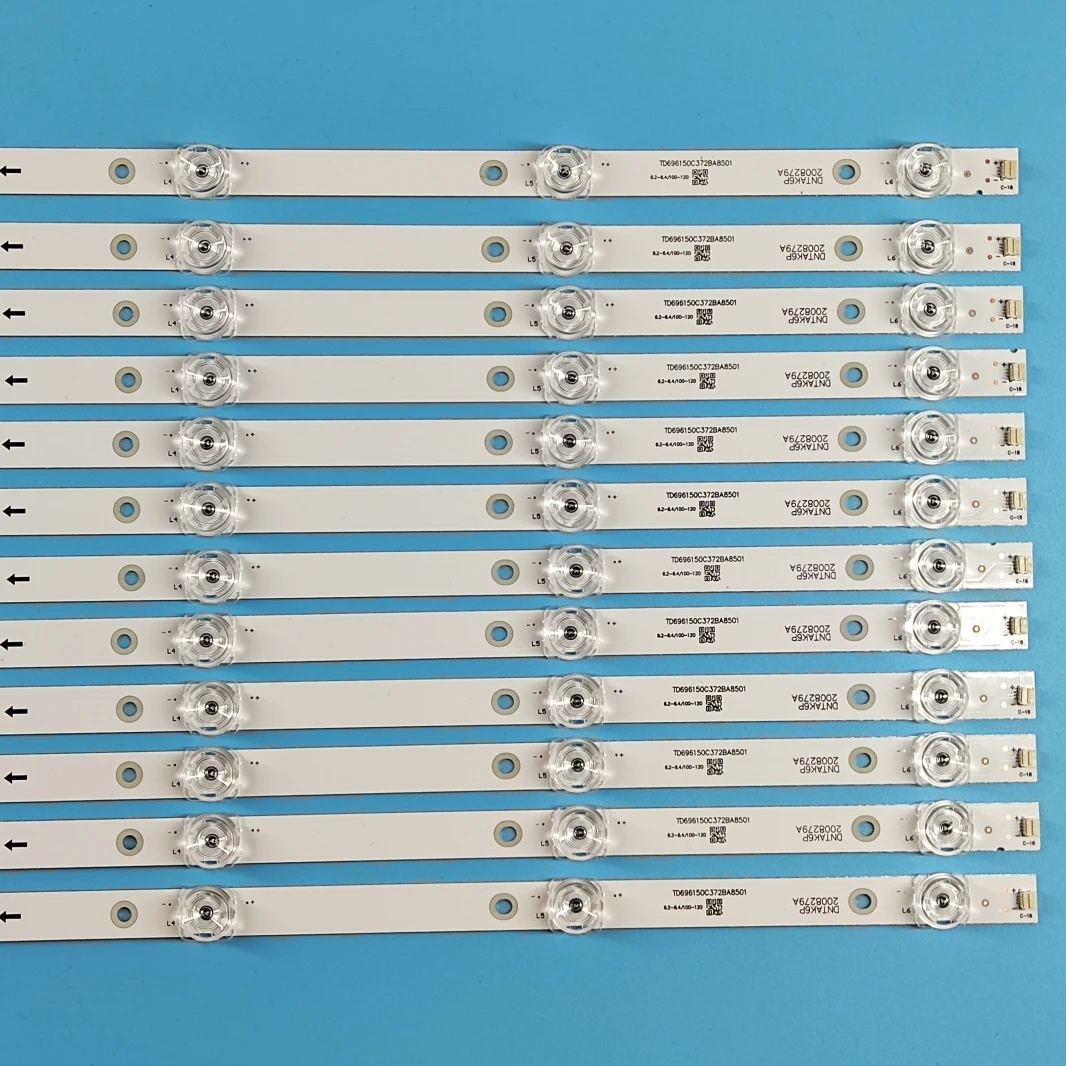 TV LED 백라이트 스트립, 65 인치 JS-D-JP65EK-062EC JS-D-JP65EU-062EC, LED 당 6 개, PC 6V, 617mm 사각 렌즈, 12 개/로트