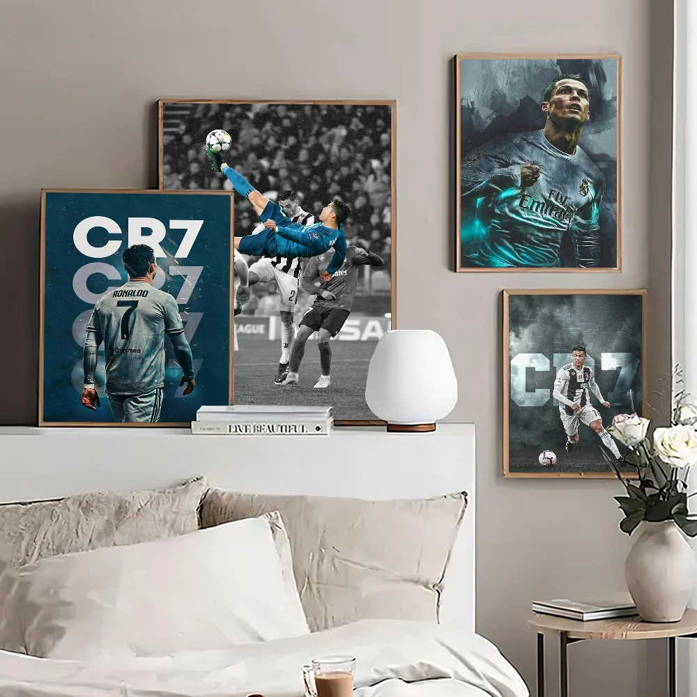R-Ronaldo Football C-CR7 Anime Posters Sticky Fancy Wall Sticker for Living Room Bar Decoration Room Wall Decor anime poster anime stickers diy poster sticker
