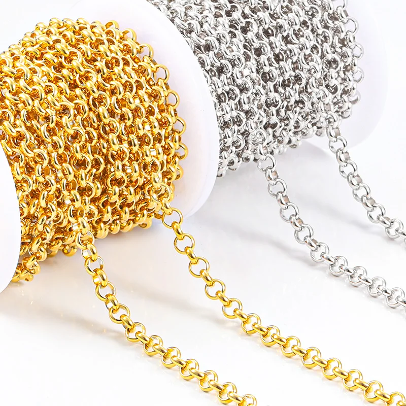 

1Meters Stainless Steel 3mm-10mm Round Chains For Jewelry Making Supplies DIY Charms Necklace Bracelet Accessories Findings