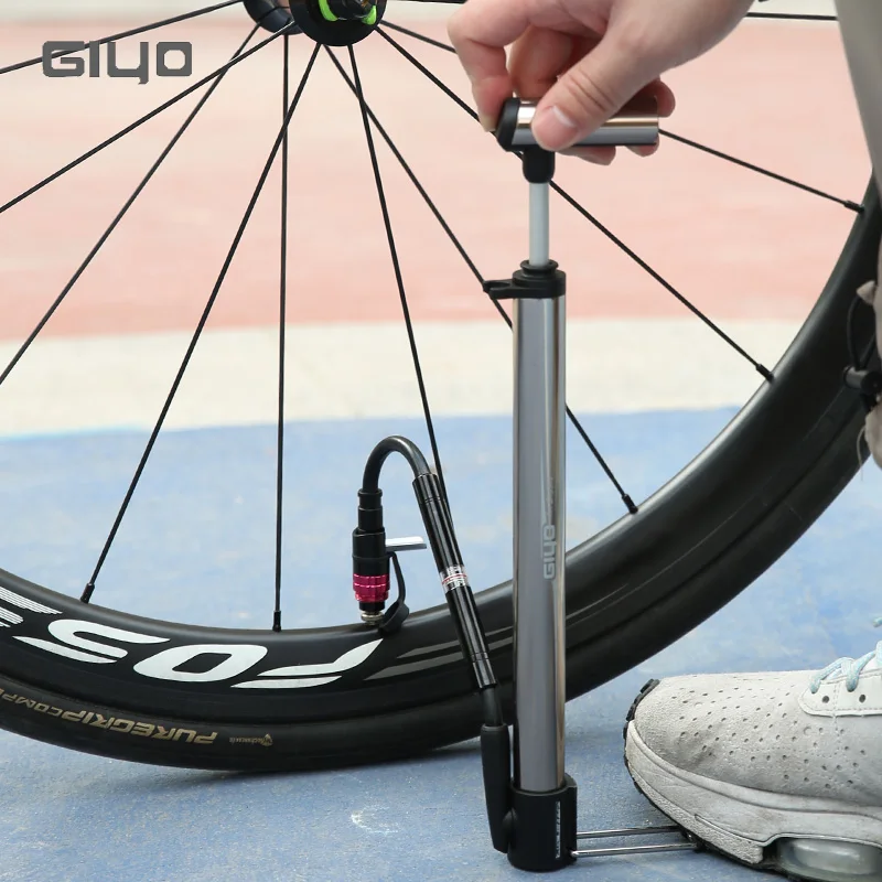 

GIYO 140Psi Bicycle Pump With Gauge Presta/Schrader Valve Floor Standing Mini Portable Air Pump MTB Road Bike Tire Inflator