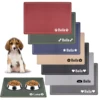 Custom Name Dog Placemat Waterproof Engraved Pet Cat Mat PU Leather Pet Food Pad Pet Bowl Drinking Mat Dog Feeding Placemat 1