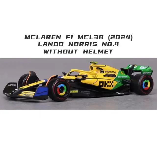 Bburago 1:43 Mclaren Mcl38 Monaco Grand Prix 2024 Diecast Car Model F1 Alloy Miniature 4# Lando Norris 81# Oscar Piastri Car Toy 5