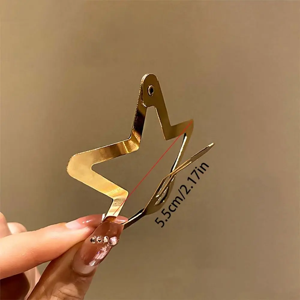Personalized Pentagonal Star Star BB Hair Clip Hollow Metal Side Barrettes Colorful Alloy Y2k Hairpin Girls