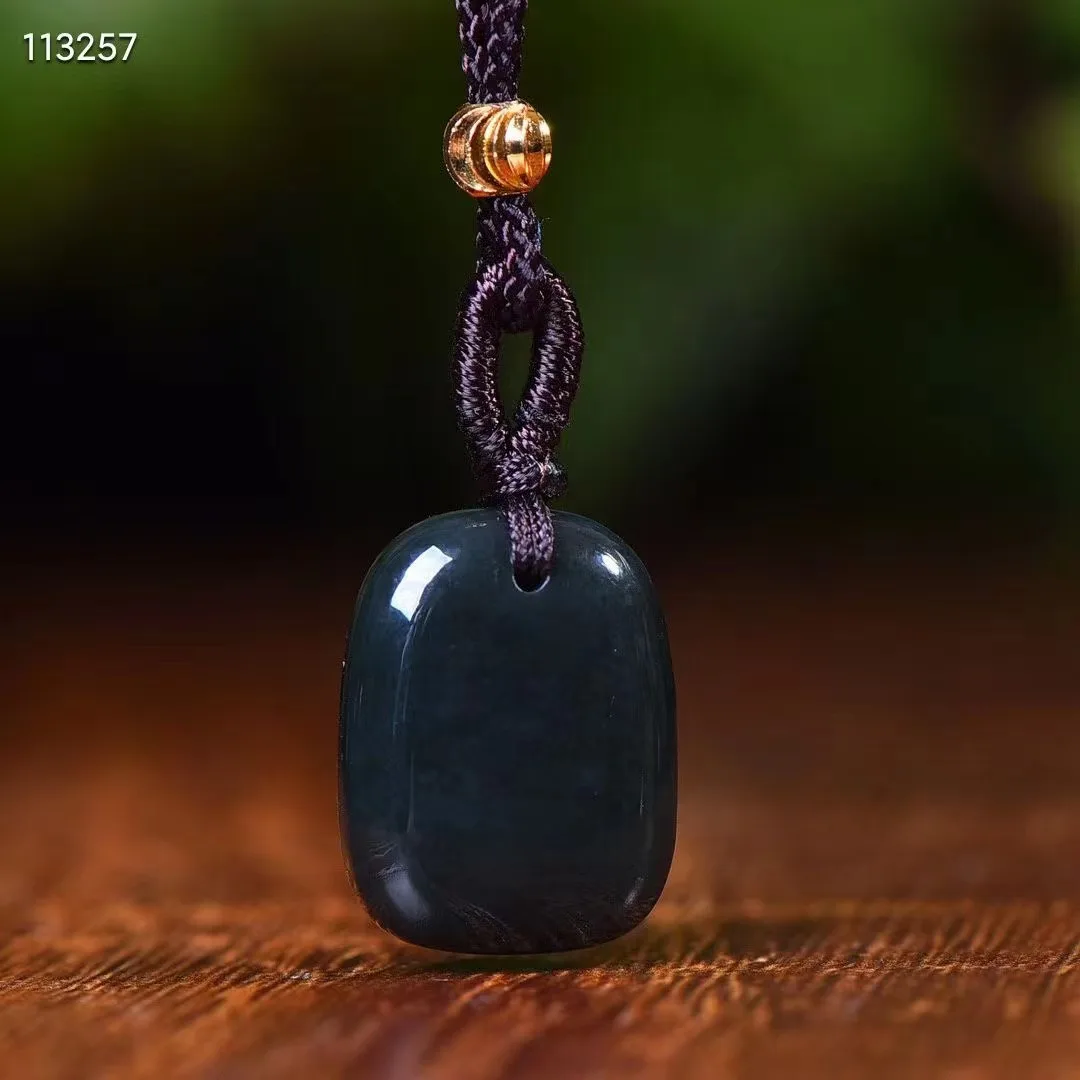 

Natural 100% real green cyan hetian jade carve Pendant bless peace pendant necklace jewellery fashion for women men lucky gifts