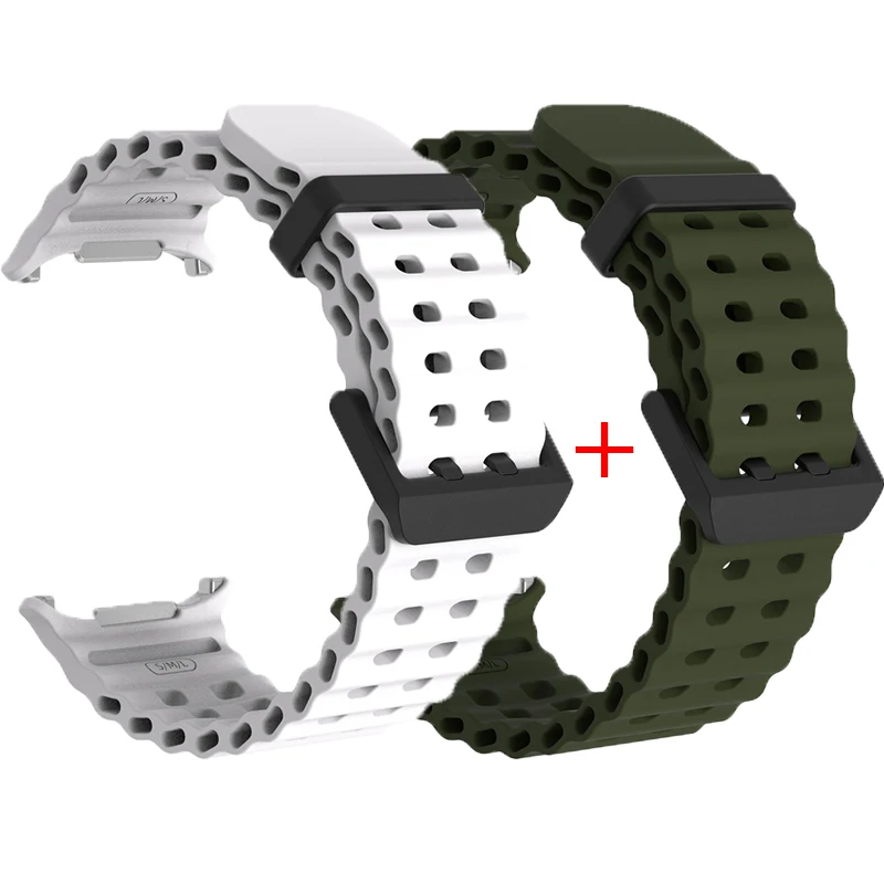 Dual Pack Sports Silicone Marine Band Strap - Premium Accessories
