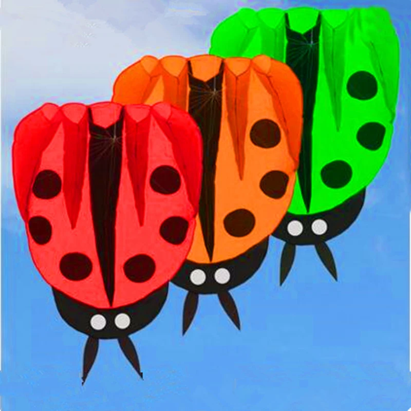 

Free shipping large ladybug soft kites line ripstop nylon kite flying outdoor toys kites for children factory kaixuan kites