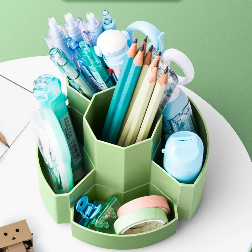 Pencil Pen Holder 7 Slots 360 Degree Rotating Desk Organizer Desktop Storage Stationery Supplies pen holder desk organizer pen and brush holder