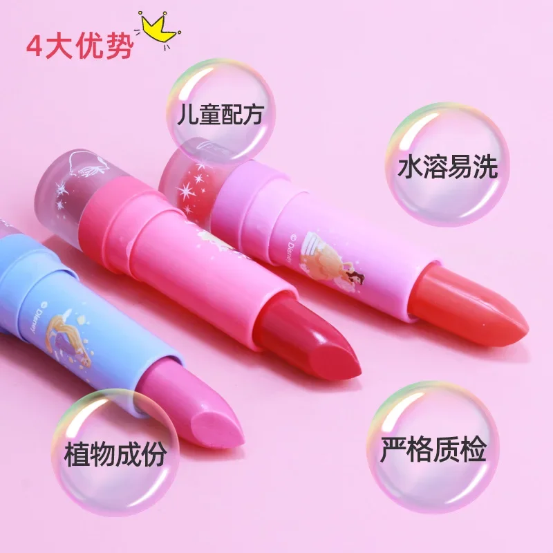 Original Disney cartoon real girls frozen Lipstick Cosmetics Girls Safe Baby princess Lip Gloss girls toys birthday gift makeup toy cosmetics set princess pretend toys