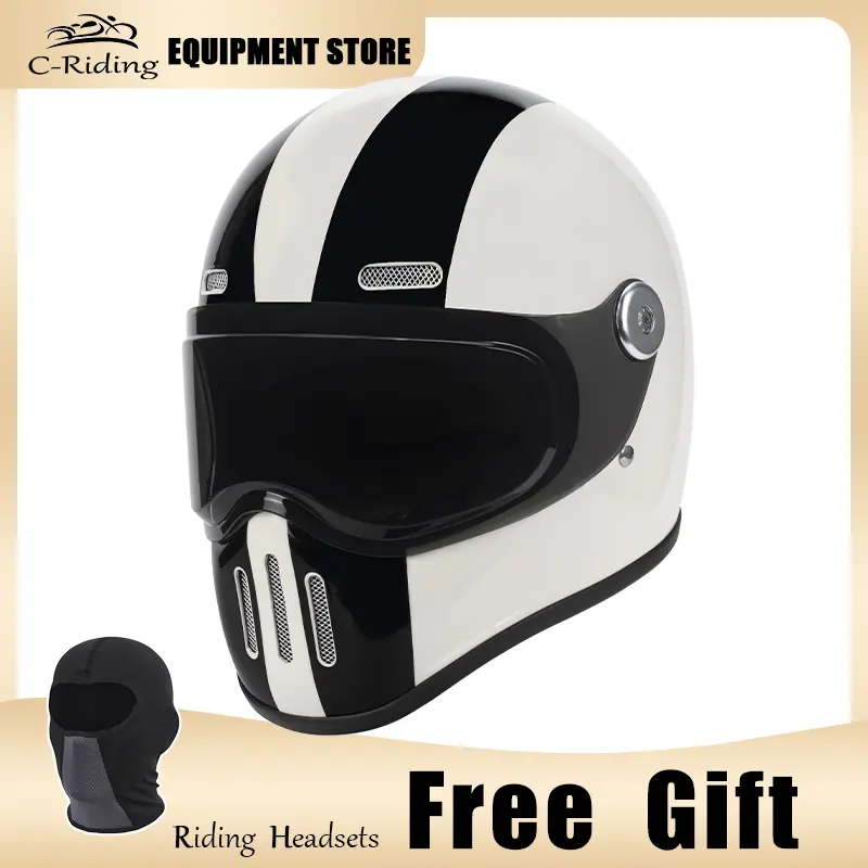 C-Ridng Genuine Carbon Fiber Adventure DOT Certified Modular Design Style Full Face Motorcycle Helmet with Dark Detachable Lens - Image 13