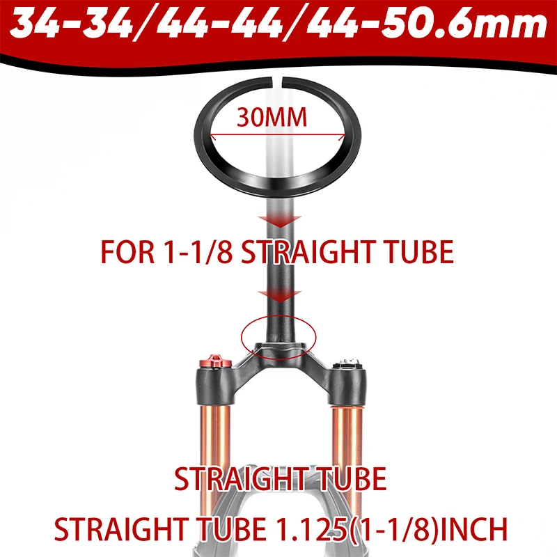 Bicycle Headset BUCKLOS 34-34/44-44/44-50.6/44-55/44-56 for Straight/Tapered Tube 1-1/8" Road MTB