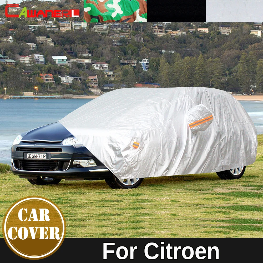 

Full Car Cover Waterproof Auto Sun Rain Snow Wind Protection Cover For Citroen Xantia Saxo Evasion E-Mehari DS3 C-Triomphe C5