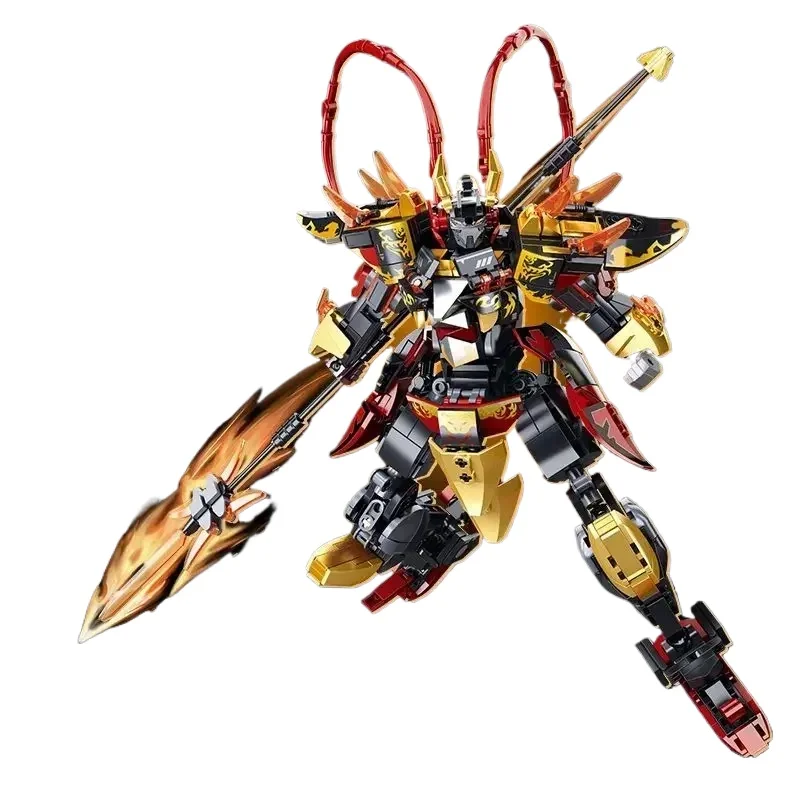 

Three Kingdoms Samurai Robot Mecha Series Lu Bu God of War Assembled Model Action Figure Boy Children Educational Toy Gift