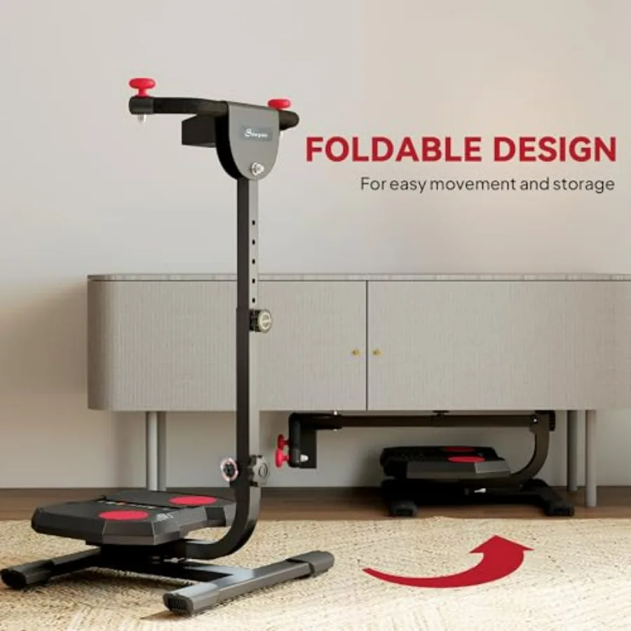 Foldable Ab Twister Board for Waist Trimming with Screen Showing Time, Calories, Ab Workout Equipment for Women and Men, Core Fi