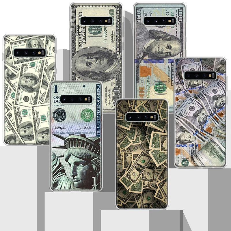 Banconota Dollar Cash Money Custodia Morbida In Silicone Per Samsung Galaxy S24 S23 S22 Ultra S21 S20 Fe S10 Plus S10E S9 S8 + Cover