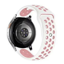 Silicone Replacement Band for 46mm Smartwatch - 22mm Strap Bracelet (White with powder)