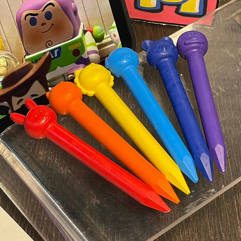 6/12 Color Plastic Crayons-Children's Non-Dirty-Hand, Suitable for Kindergarten Drawing, Graffiti Art & School Supplies - 4