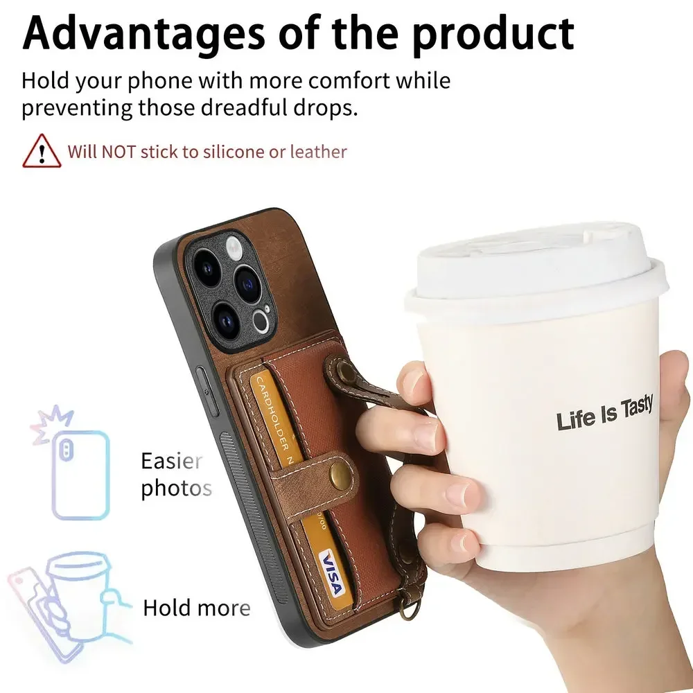 Leather Wristband Card Case – Sleek Back Cover