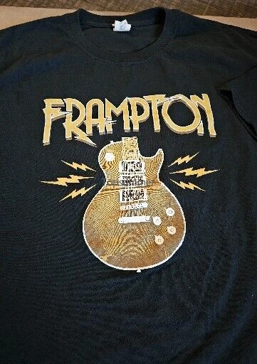 

Peter Frampton 2017 Gold Lightning Guitar Tour Shirt Mens 3Xl