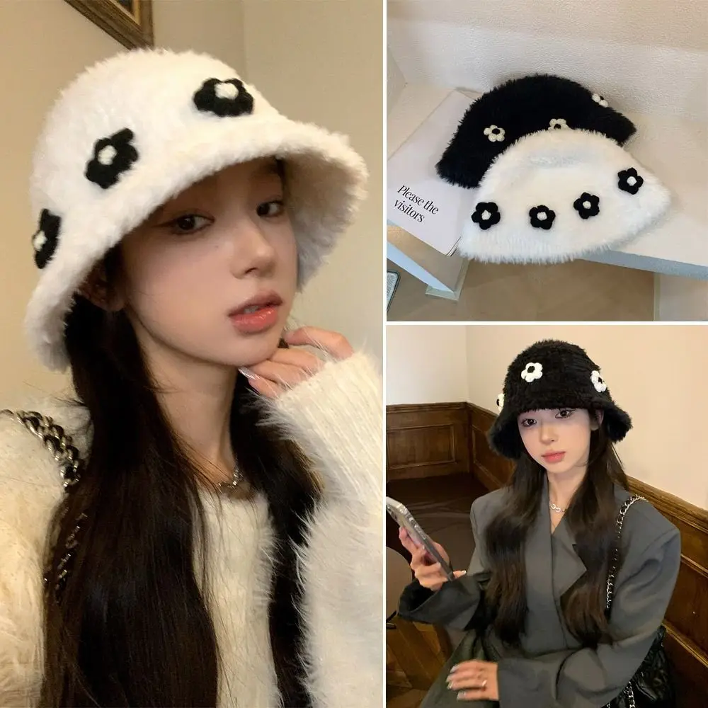 

Fashion Plush Hat for Women Autumn Winter Warm Ear Protection Riding Skiing Beanie Hat Casual Outdoor Bonnet Caps