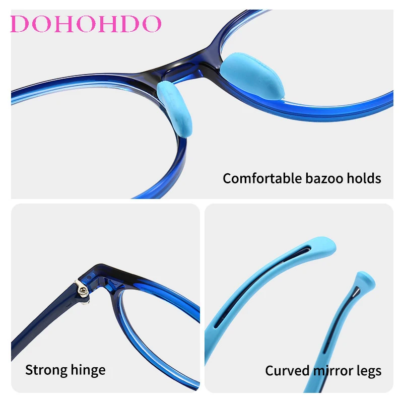 Anti Blue Light Glasses Without Graduation For Kids Girl TR90 Round Optical Medical Glasses Frames Children Computer Eyeglasses