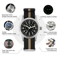 Militado ML05 montre Vintage VH31 balayage deuxième mouvement dôme cristal saphir avec revêtement AR haute transparence lumineux 38mm montres 3