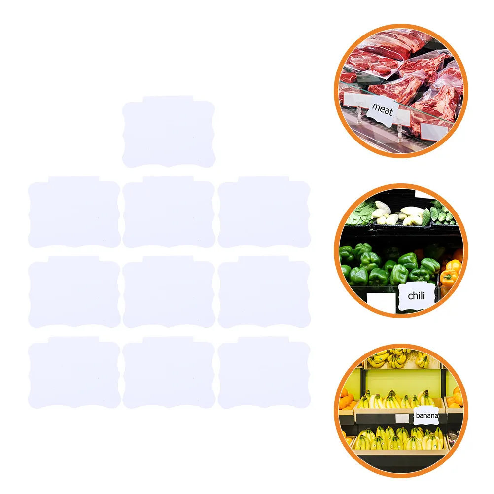 10Pcs 슈퍼마켓 가격표 클립온 라벨 플레이트 소매점 전시용 지울 수 있는 재사용 가능한 PVC 물세척 가능한 광고