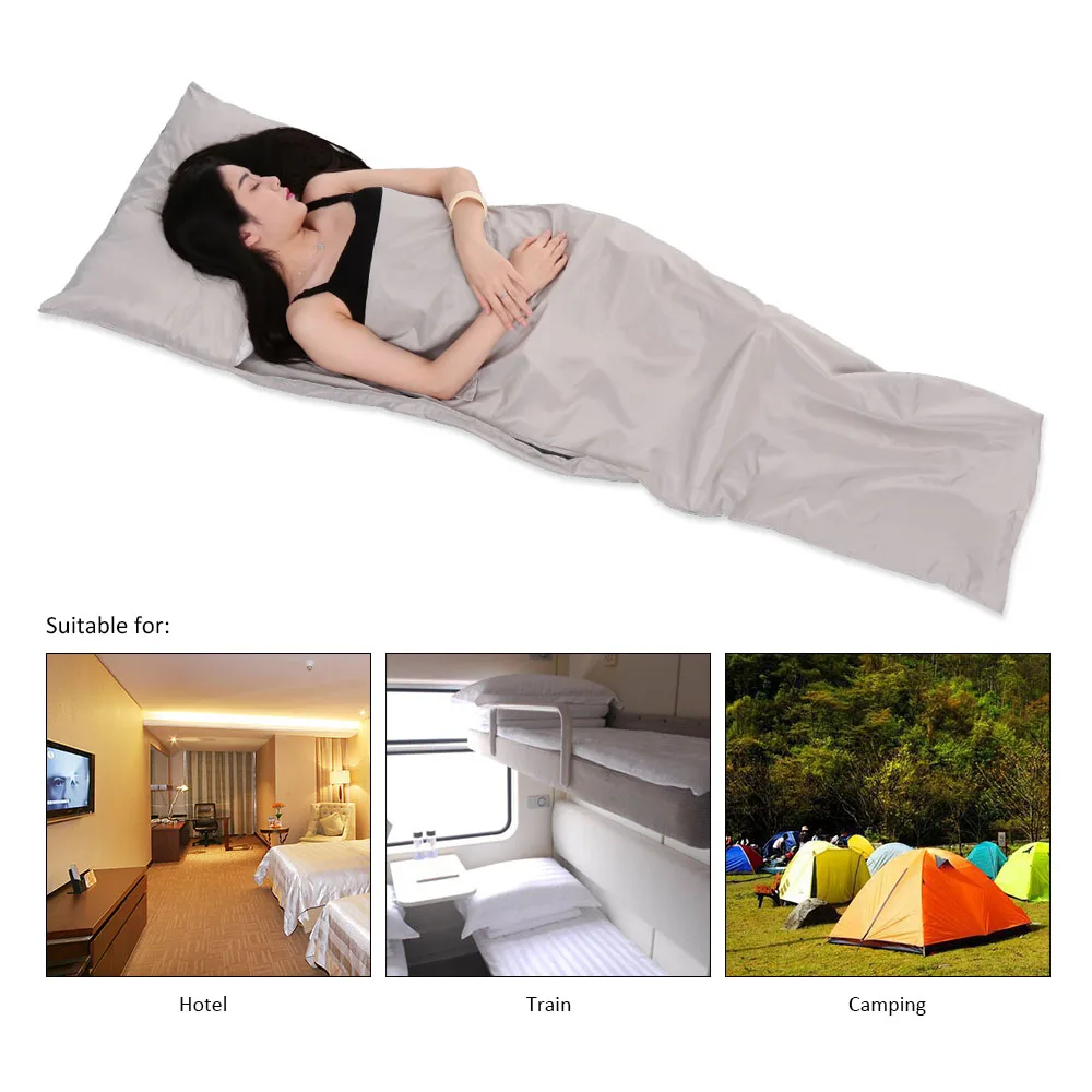 70*210CM Outdoor Travel Camping Hiking Polyester Pongee Sleeping Bag Liner with Pillowcase Camping Equipment sleeping bag