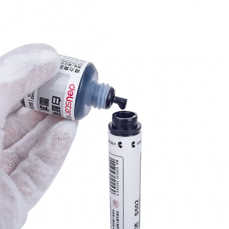 Deli 1 pcs Whiteboard Marker Refill Ink Black Blue Red 12ml Bottle Office Stationery Supplies whiteboard pen ink